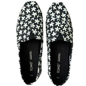 TOMS Alpargata Cloudbound Black Sun Daisies Slip on Shoes (6)